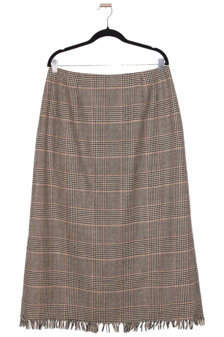 Vintage Harve Benard Sport 100% Wool Houndstooth Maxi Skirt Size 16